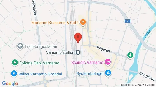 Affärslokaler till försäljning i Värnamo - kort over placeringen