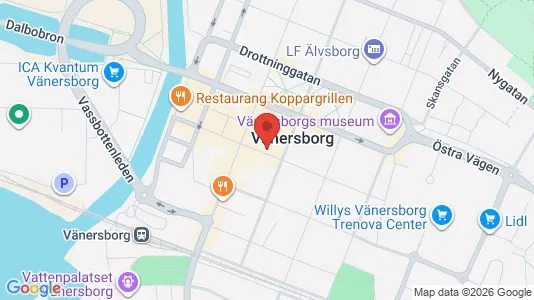Kontorslokaler att hyra i Vänersborg - kort over placeringen