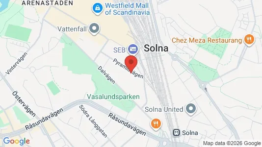 Kontorslokaler att hyra i Solna - kort over placeringen