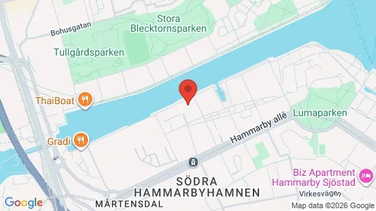 Kontorslokaler att hyra i Hammarbyhamnen - kort over placeringen