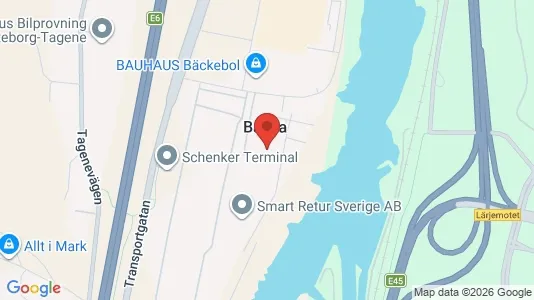 Industrilokaler att hyra i Göteborg Östra - kort over placeringen