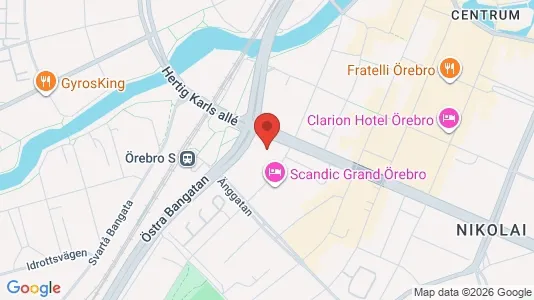 Kontorslokaler att hyra i Örebro - kort over placeringen