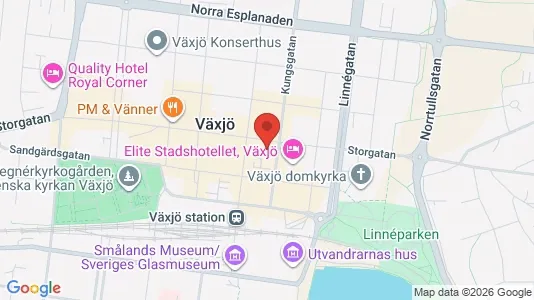 Kontorslokaler att hyra i Växjö - kort over placeringen