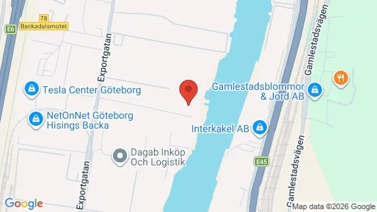 Industrilokaler att hyra i Göteborg Östra - kort over placeringen