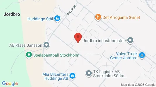 Industrilokaler att hyra i Haninge - kort over placeringen
