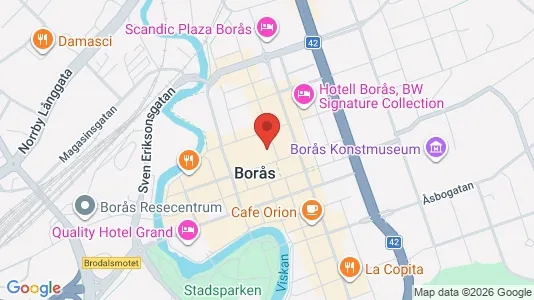 Kontorslokaler att hyra i Borås - kort over placeringen