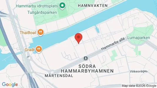 Kontorslokaler att hyra i Hammarbyhamnen - kort over placeringen