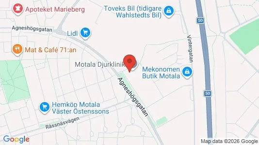 Affärslokaler till försäljning i Motala - kort over placeringen