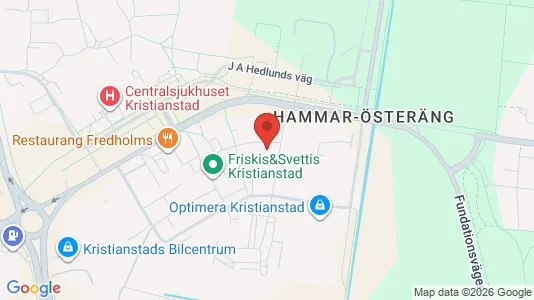 Kontorslokaler att hyra i Kristianstad - kort over placeringen