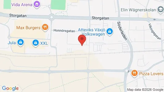Kontorslokaler att hyra i Växjö - kort over placeringen