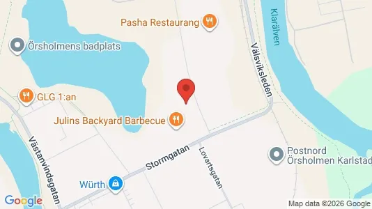 Industrilokaler att hyra i Karlstad - kort over placeringen