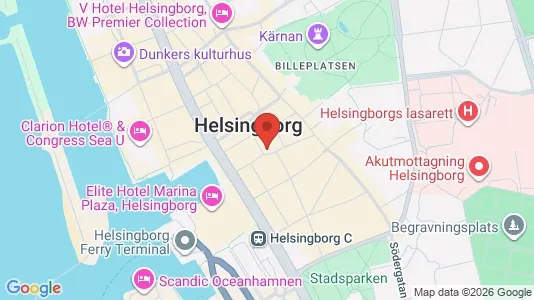 Kontorslokaler att hyra i Helsingborg - kort over placeringen