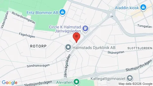 Affärslokaler att hyra i Halmstad - kort over placeringen