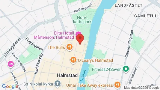 Affärslokaler att hyra i Halmstad - kort over placeringen
