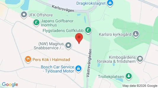 Industrilokaler att hyra i Halmstad - kort over placeringen