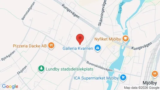 Affärslokaler att hyra i Mjölby - kort over placeringen