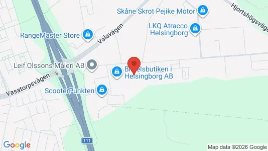 Affärslokaler att hyra i Helsingborg - kort over placeringen