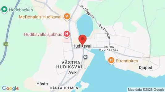 Affärslokaler till försäljning i Hudiksvall - kort over placeringen