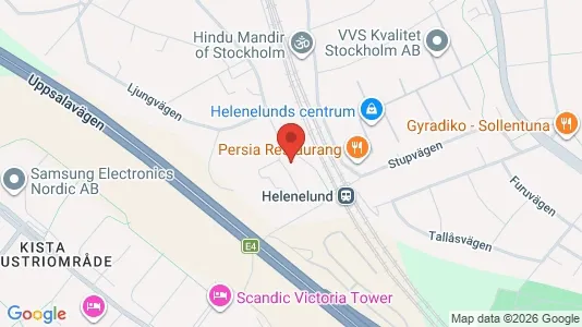 Lagerlokaler att hyra i Sollentuna - kort over placeringen