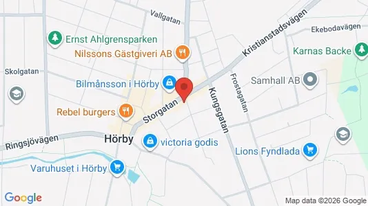 Affärslokaler att hyra i Hörby - kort over placeringen
