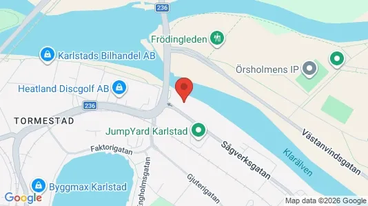 Kontorslokaler att hyra i Karlstad - kort over placeringen