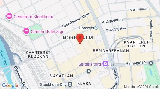 Kontorslokaler att hyra i Stockholm Innerstad - kort over placeringen