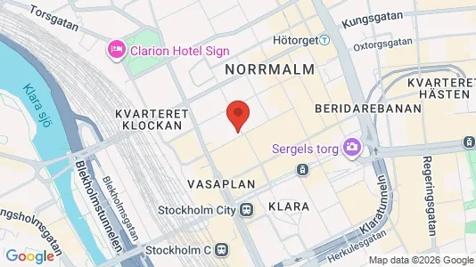 Kontorslokaler att hyra i Stockholm Innerstad - kort over placeringen