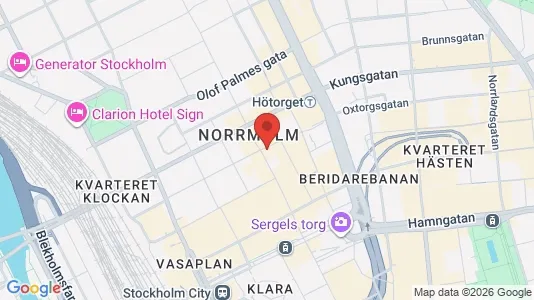 Kontorslokaler att hyra i Stockholm Innerstad - kort over placeringen
