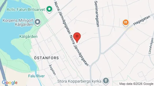 Affärslokaler att hyra i Falun - kort over placeringen