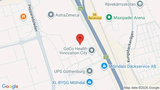 Kontorslokaler att hyra i Mölndal - kort over placeringen