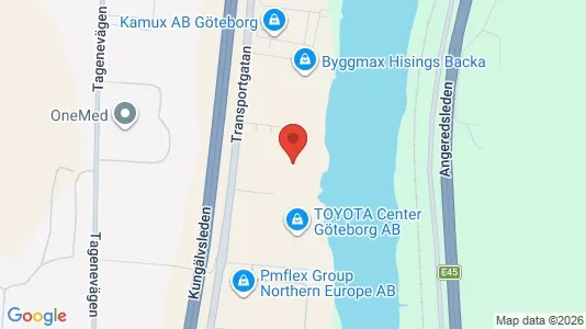 Industrilokaler att hyra i Göteborg Östra - kort over placeringen