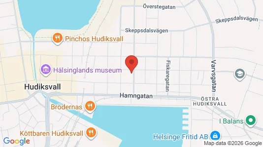 Affärslokaler till försäljning i Hudiksvall - kort over placeringen
