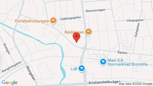 Lagerlokaler att hyra i Bromölla - kort over placeringen