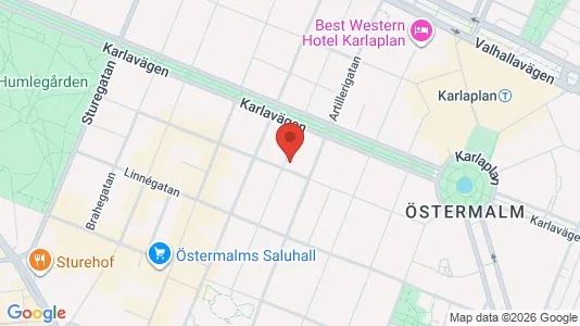 Kontorslokaler till försäljning i Östermalm - kort over placeringen
