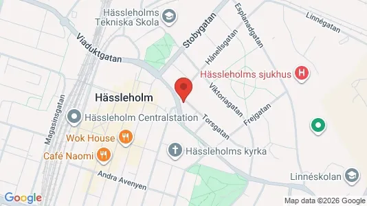 Affärslokaler att hyra i Hässleholm - kort over placeringen