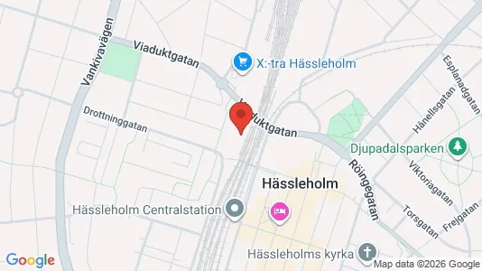 Affärslokaler att hyra i Hässleholm - kort over placeringen