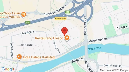 Kontorslokaler att hyra i Karlstad - kort over placeringen