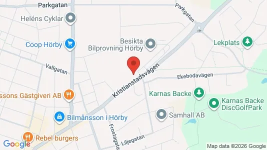 Affärslokaler till försäljning i Hörby - kort over placeringen