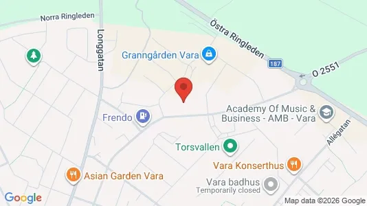 Industrilokaler att hyra i Vara - kort over placeringen