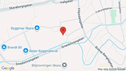 Industrilokaler att hyra i Skara - kort over placeringen