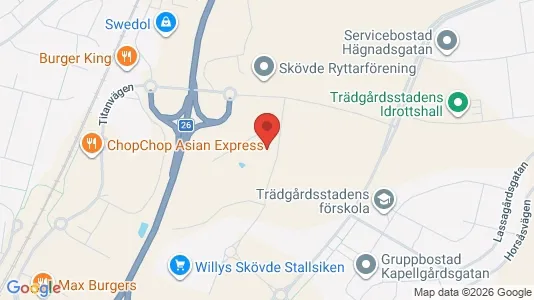 Affärslokaler att hyra i Skövde - kort over placeringen