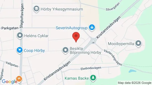 Affärslokaler att hyra i Hörby - kort over placeringen