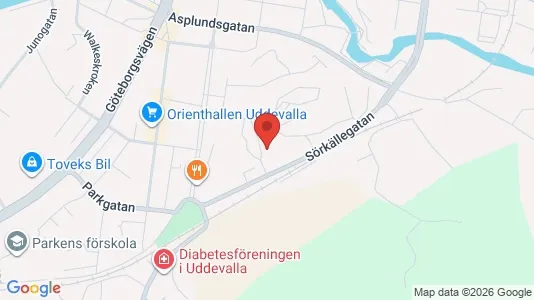 Affärslokaler att hyra i Uddevalla - kort over placeringen