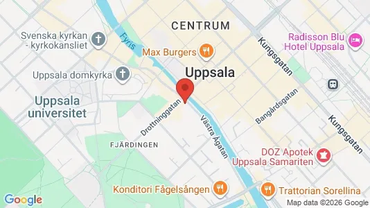 Affärslokaler att hyra i Uppsala - kort over placeringen