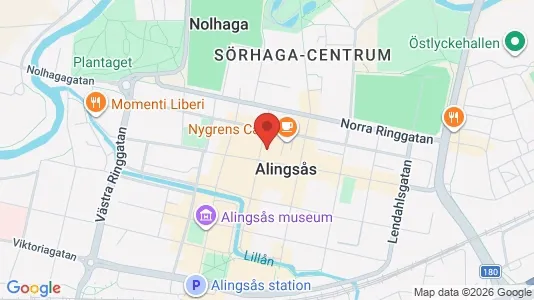 Affärslokaler att hyra i Alingsås - kort over placeringen