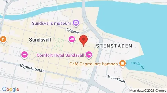 Affärslokaler att hyra i Sundsvall - kort over placeringen