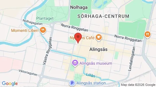 Affärslokaler att hyra i Alingsås - kort over placeringen
