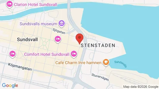 Affärslokaler att hyra i Sundsvall - kort over placeringen