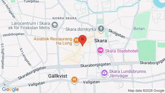 Affärslokaler att hyra i Skara - kort over placeringen