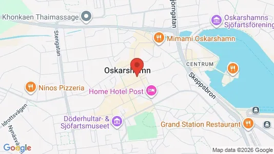 Affärslokaler att hyra i Oskarshamn - kort over placeringen